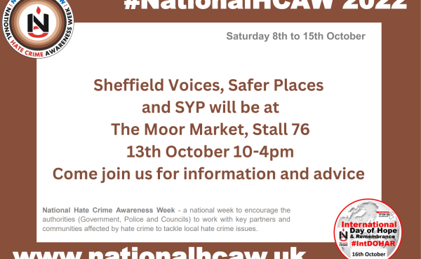 National Hate Crime Awareness Week at the mooor, 13th October 10.00 - 4.00